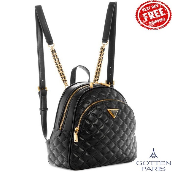 Small Double Compartment Quilted Backpack Black Women\'s Bag
